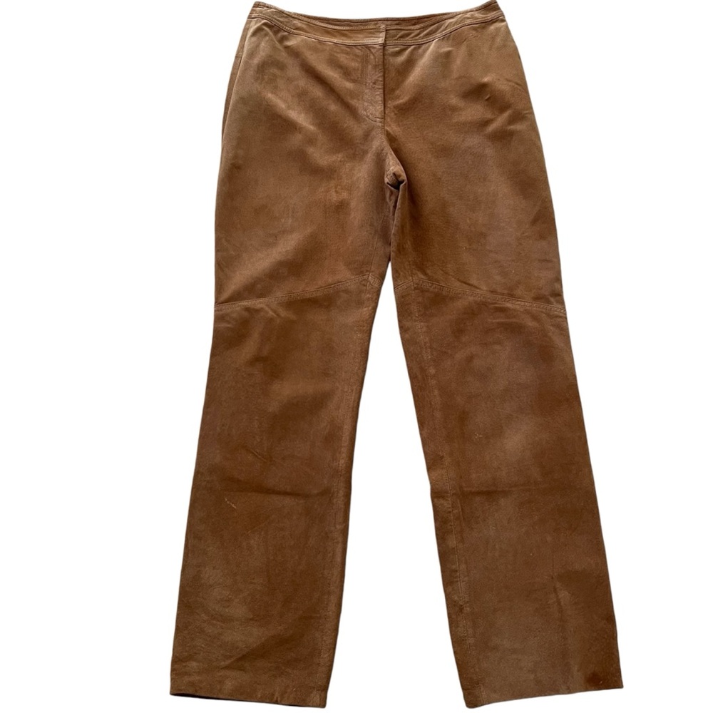 Yvonne le Marie Vintage Tan Suede Straight Leg Pants 14